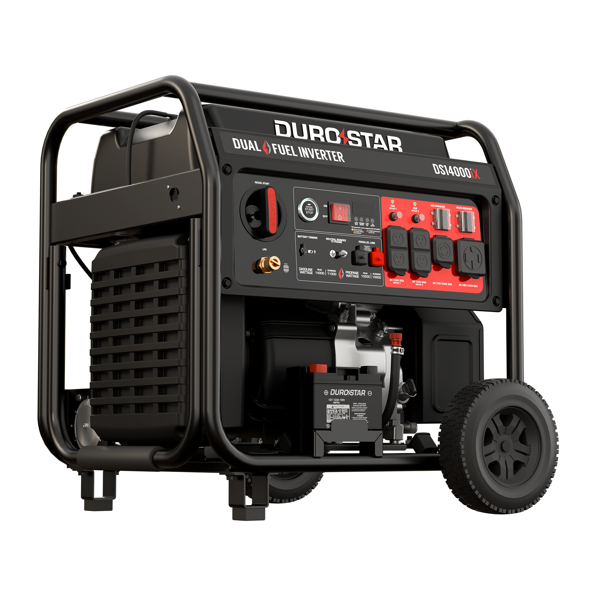 DuroStar DS14000iX dual fuel inverter generator