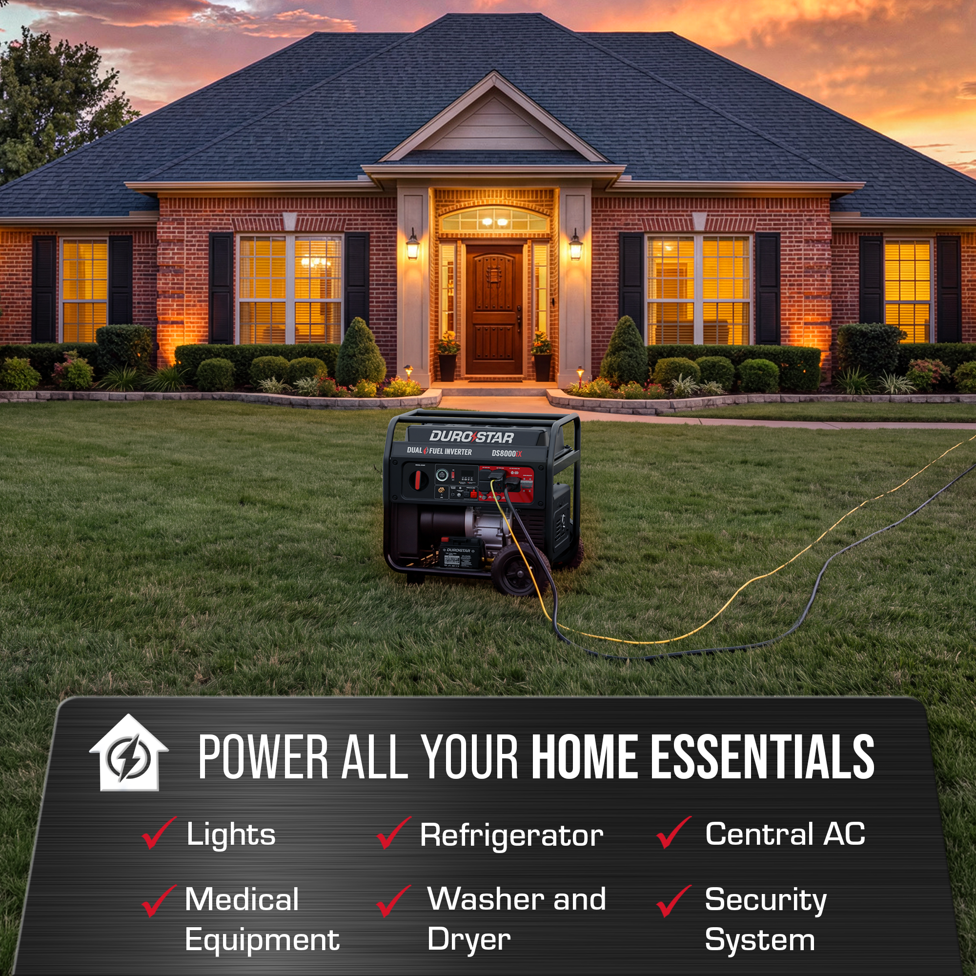 DuroStar DS8000iX dual fuel inverter generator