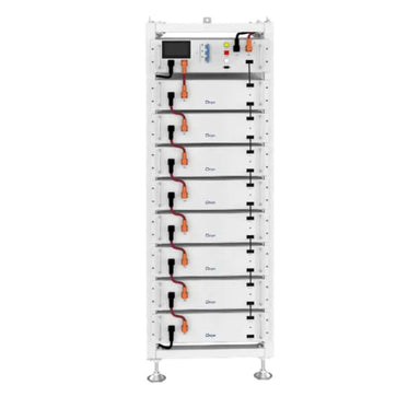 Deye ESS BOS-G40 40kWh Small-Scale C&I Energy Storage Solution is displayed as a large white battery system with neatly connected modular units and control components