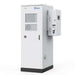 Deye ESS GE-F60 61.44 kWh Outdoor Lithium High Voltage Storage Battery is shown from a side angle as a tall white cabinet with ventilation panels and an external control unit