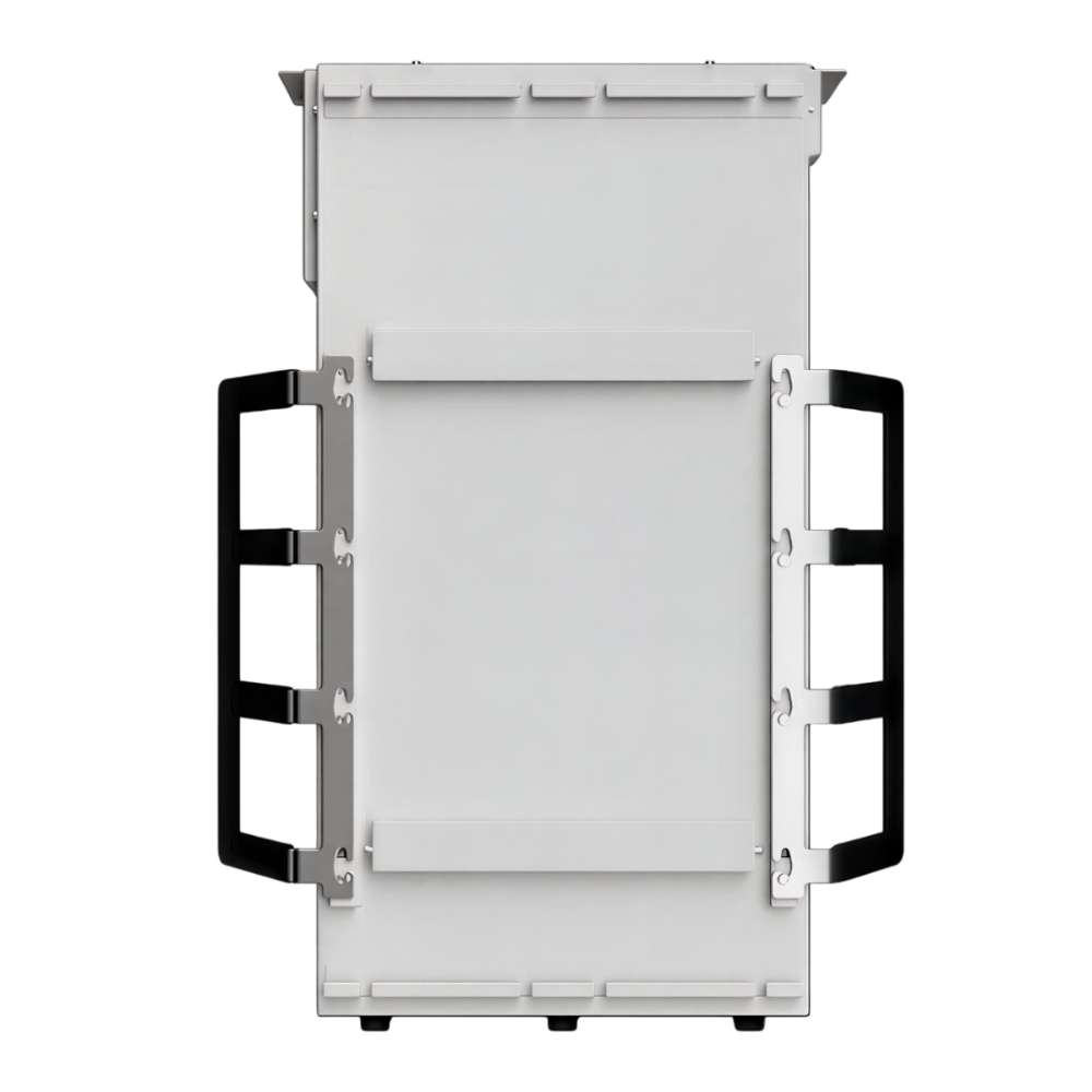 Discover Energy 16.1 kWh HELIOS ESS LiFePO4 Outdoor Lithium Battery-52-48-16000 from a left-side angle highlighting its smooth surface and ports