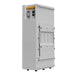 Discover Energy 16.1 kWh HELIOS ESS LiFePO4 Outdoor Lithium Battery-52-48-16000 is shown from the back with its ports and mounting panel visible