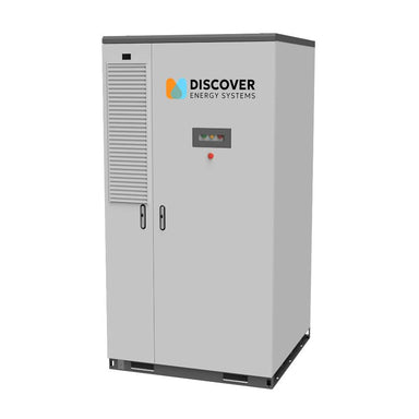 Discover Energy 209kWh LiFePO4 Outdoor C&I Energy Storage Cabinet-AES-210HV is shown as a tall gray cabinet with vents and double doors