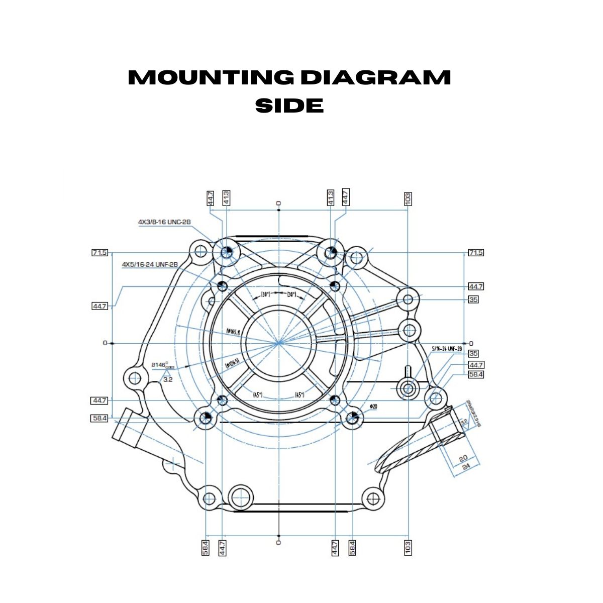 The Side Mounting Diagram of DuroMax XP18HP