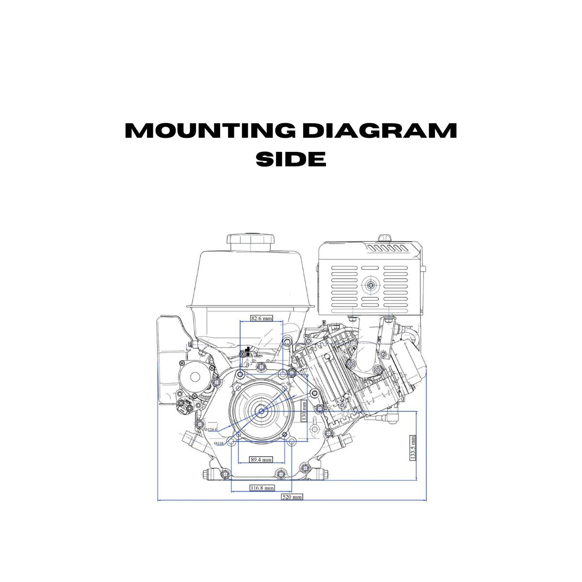 The Side Mounting Diagram of DuroMax XP20HP