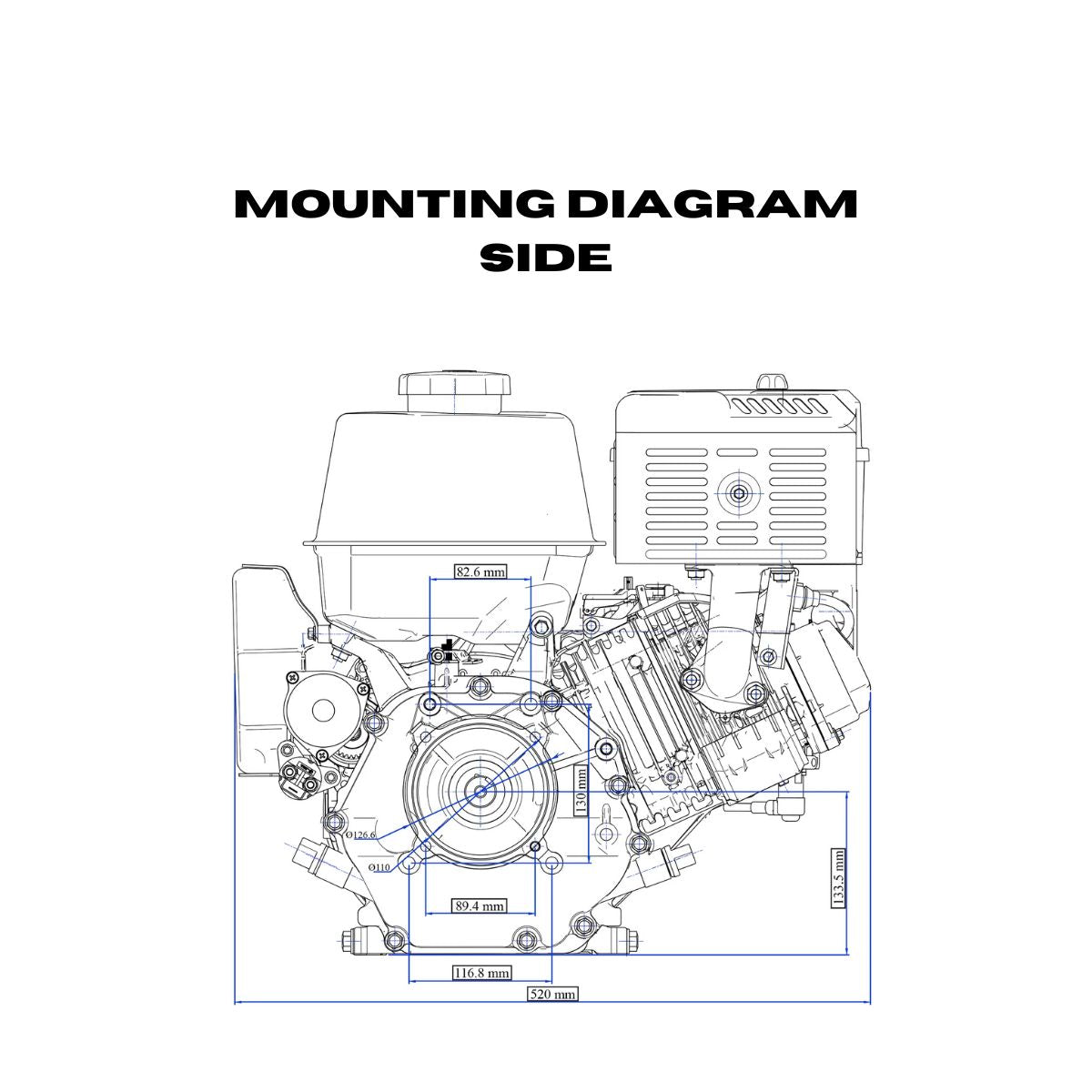 The Side Mounting Diagram of DuroMax XP20HPE