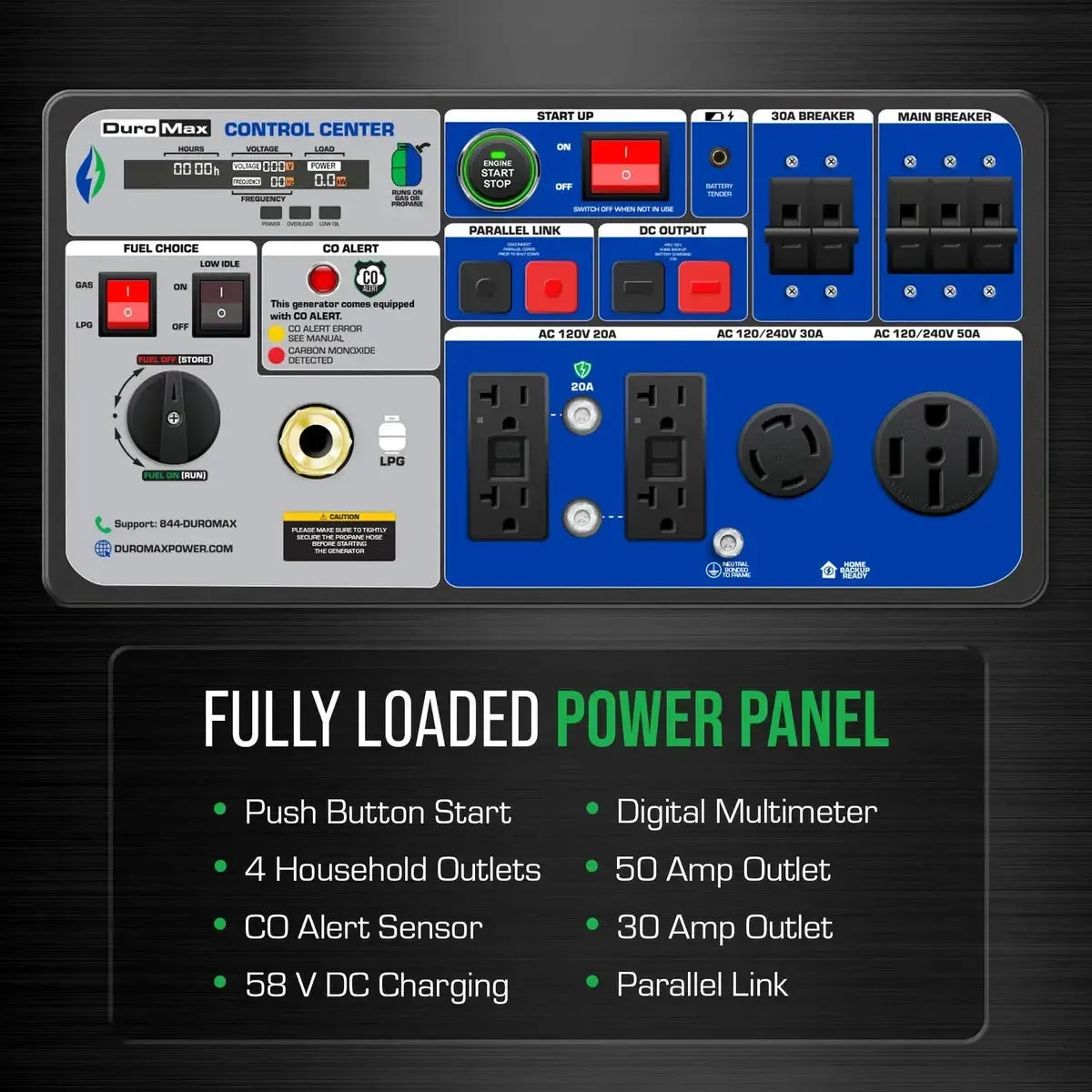 DuroMax XP11000iH Watt Portable Dual Fuel Inverter Generator-4