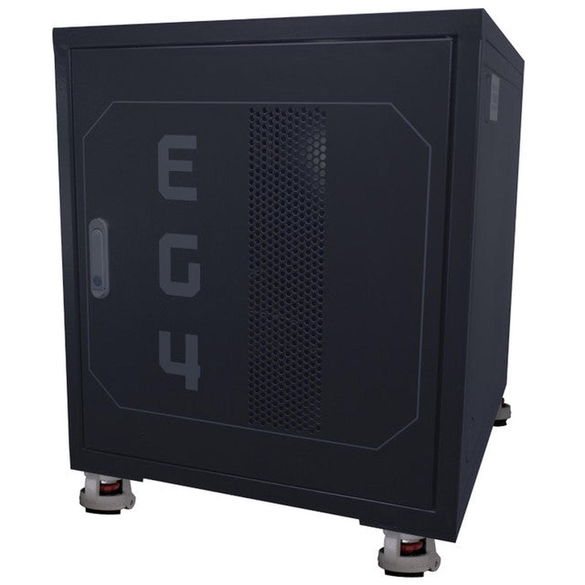 EG4 Pre-Assembled EG4 Enclosed Battery Rack | 3 Slot | Wheels Included | Bus Bar Covers | Welded (Grey)-1