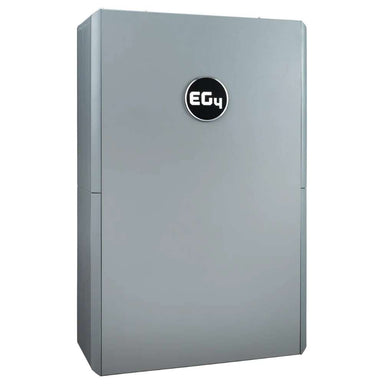 EG4 PowerPro WallMount All Weather Lithium Battery 48V 280AH - EG4LIFPOW4-48V280A is shown from the front with a sleek gray finish and centered EG4 logo