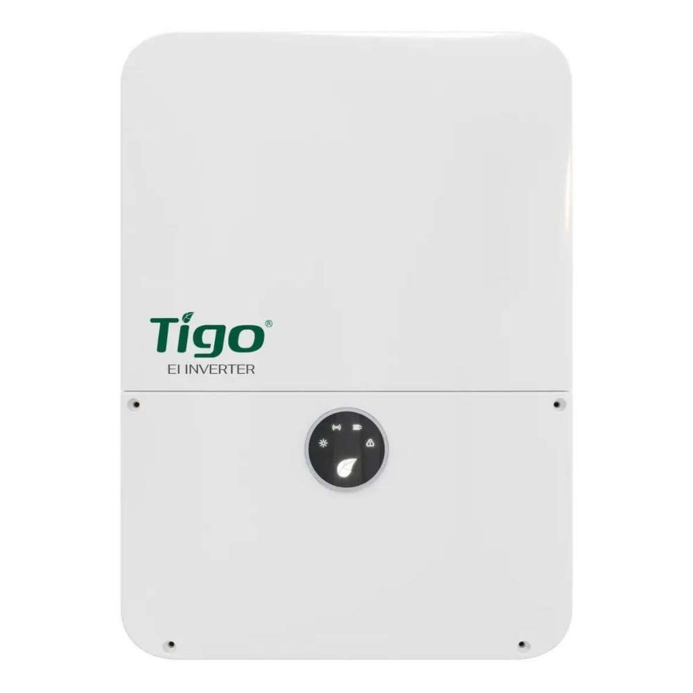 Tigo Energy 11.4kW Hybrid Inverter/Charger-601-2111K4-0003 is shown as a white rectangular inverter with a small circular control panel on the front