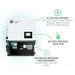 Fortress Power Envy 8kW Solar Hybrid Inverter-ENVYTRUE8 is displayed open, revealing breakers, voltage options, and battery settings