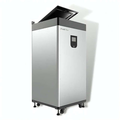 Fortress Power eVault Max 18.5 kWh Lithium Ferro Phosphate Battery-EVAULTMAX18.5 is pictured at an angle with its top lid open