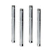 Four tall stainless-steel pump bodies standing upright, similar to the Grundfos 10 SQ05-160 SQ Series Solar Submersible Pump | 10 GPM | 1/2 HP | 160 Ft | 120 VAC