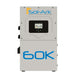 Front view of the Sol-Ark unit labeled “60K” shows the main housing of the Sol-Ark 60kW Hybrid Inverter System-SA-60K-3P