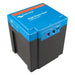 Full angled view shows the Victron Energy 12.8V 40Ah Peak Power Pack-PPP012040000 standing upright, highlighting its sturdy blue-and-black battery housing.