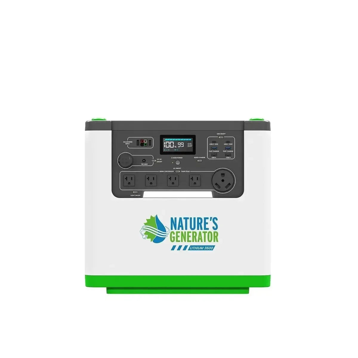 120V 3600W LiFePO4 Solar Power Station - Nature's Generator Lithium 3600