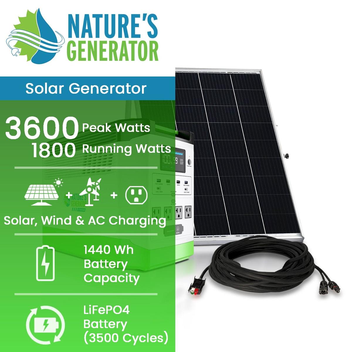 Nature's Generator Lithium 1800 Solar Generator-24