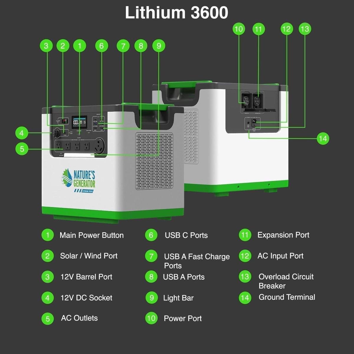 Nature's Generator Lithium 3600 Solar Generator-7