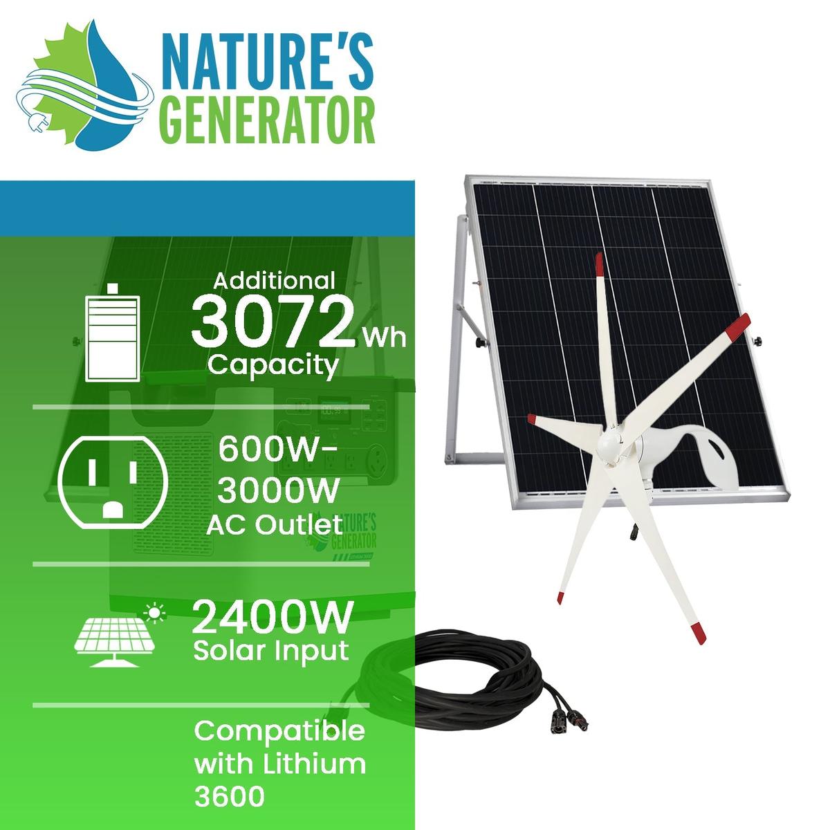 Nature's Generator Lithium 3600 Solar and Wind Generator-2