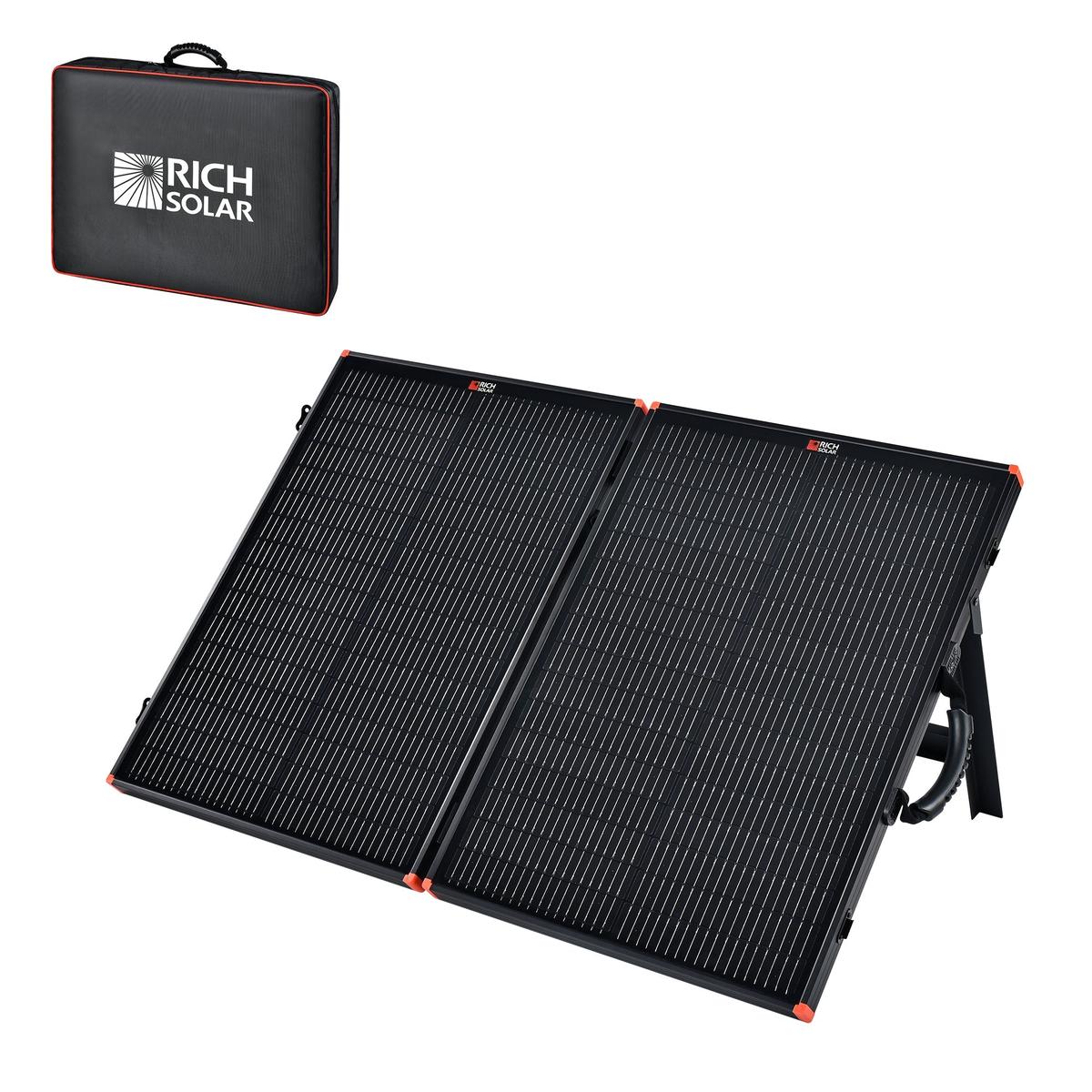 MEGA 100 Portable Briefcase Solar Panel | 100 Watt Portable Solar Panel | Premier 12V Portable Solar Panel for Generators, Power Stations, Vans | High Efficiency BACKORDER-15