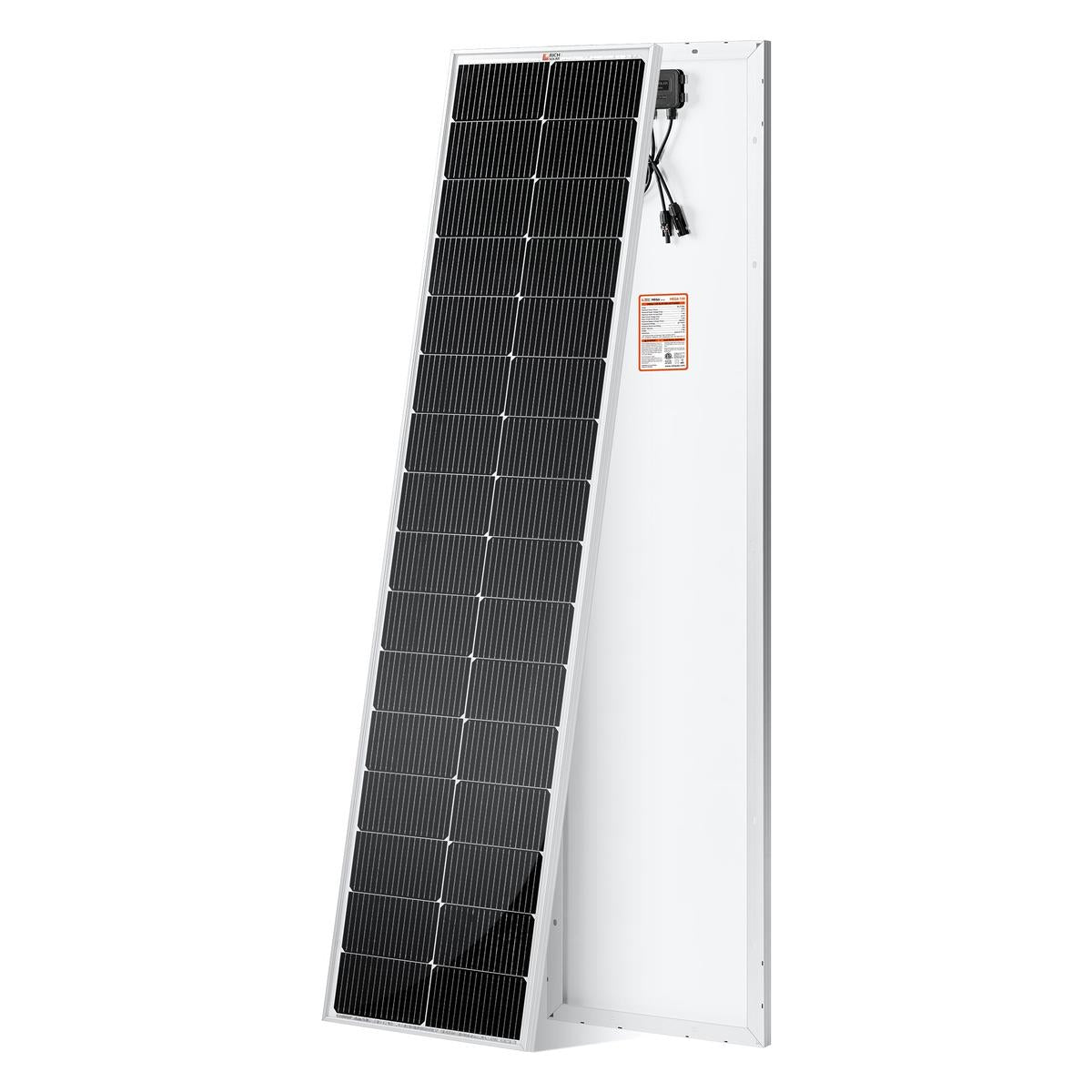 MEGA 130 SLIM | 130 Watt Slim Solar Panel | Compact 12V Narrow Panel for Vans, Campers, Boats | UL Certified-1