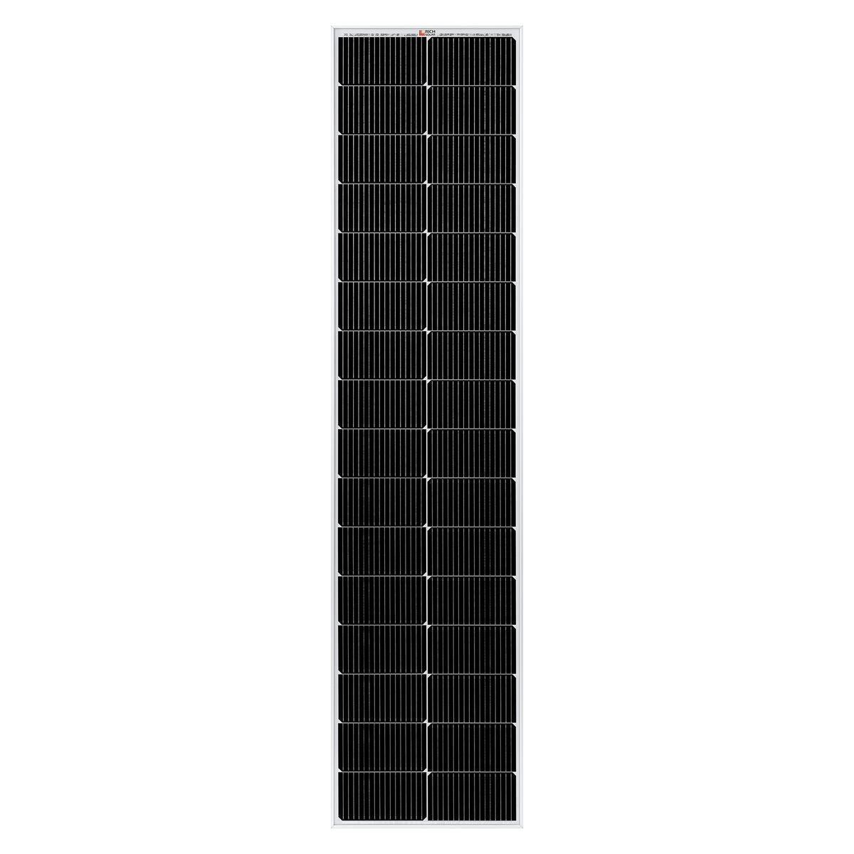 MEGA 130 SLIM | 130 Watt Slim Solar Panel | Compact 12V Narrow Panel for Vans, Campers, Boats | UL Certified-2