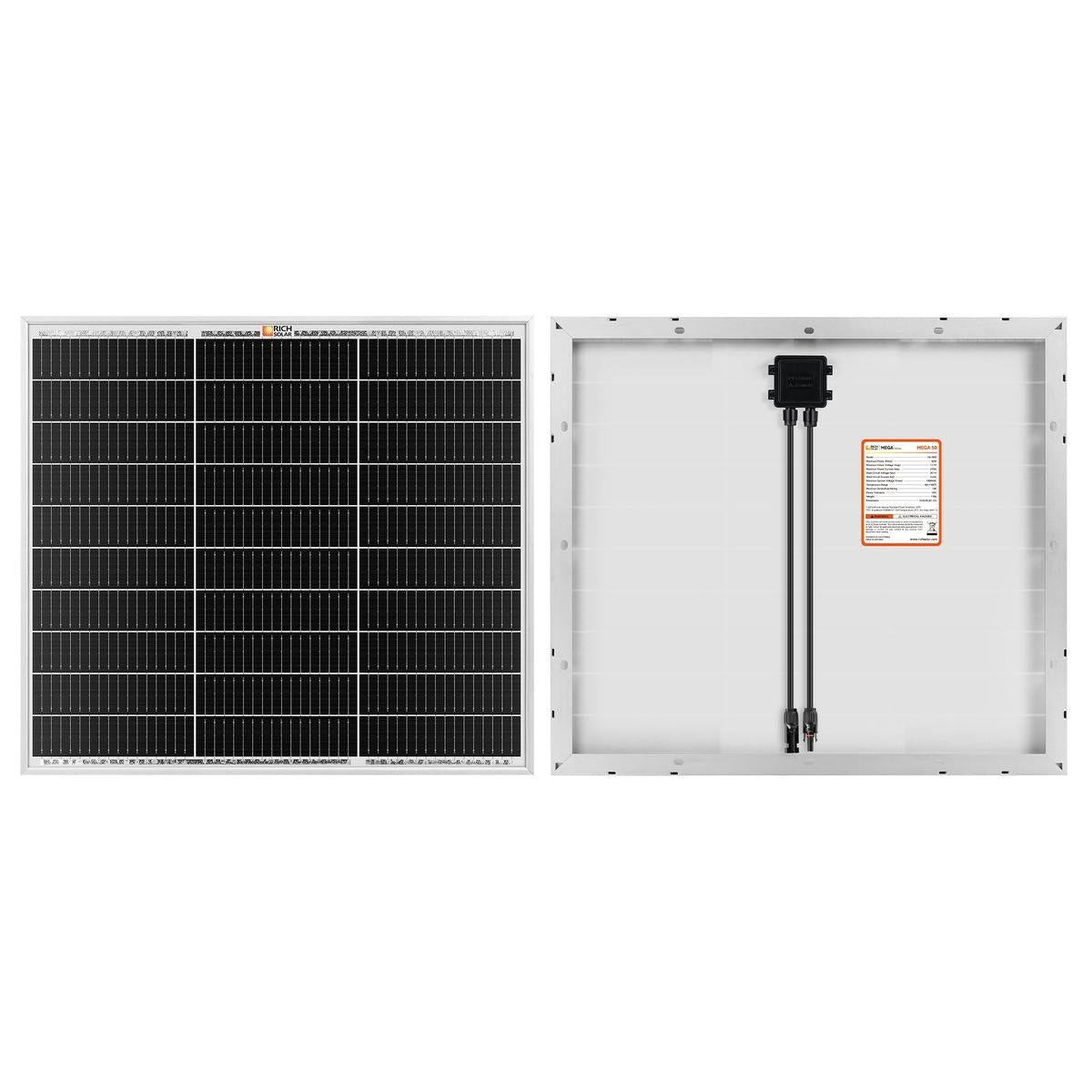 MEGA 50 | 50 Watt Solar Panel | Compact 12V Off-Grid Solar Panel for Boats, Vans, Trailers | 25-Year Output Warranty | UL Certified-2