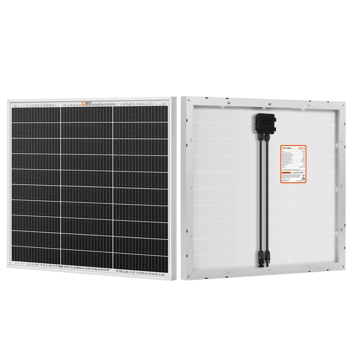 MEGA 50 | 50 Watt Solar Panel | Compact 12V Off-Grid Solar Panel for Boats, Vans, Trailers | 25-Year Output Warranty | UL Certified-4