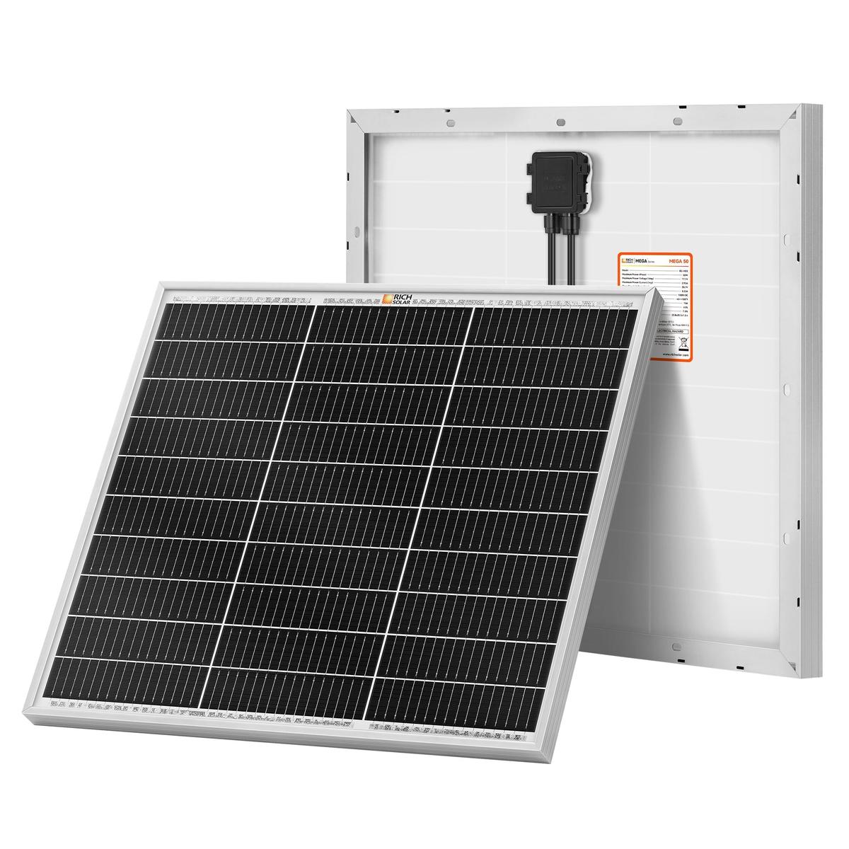MEGA 50 | 50 Watt Solar Panel | Compact 12V Off-Grid Solar Panel for Boats, Vans, Trailers | 25-Year Output Warranty | UL Certified-3