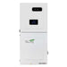 MidNite Power MN15-12KW-AIO AC Output Hybrid All-in-One Inverter front view shows a tall white unit with a digital screen and branding