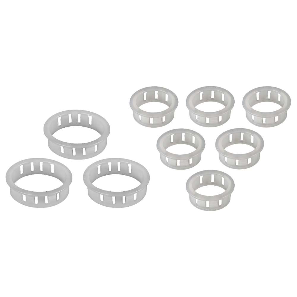 MidNite Power MN15-12KW-AIO AC Output Hybrid All-in-One Inverter includes white plastic cable bushings in several sizes for protecting wire openings