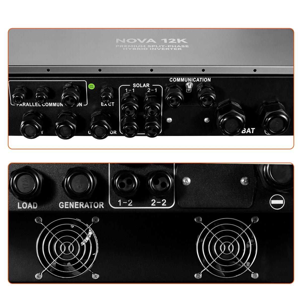 NOVA 12K | 12000 Watt 48V Split Phase Hybrid Inverter | 12000W PV Input, 10000W Continuous Output 120/240V | Premium 12000W 48V Hybrid Inverter for Cabins, ADUs, Tiny Homes, Residential, Agriculture, Off-Grid, On-Grid | UL Certified-7