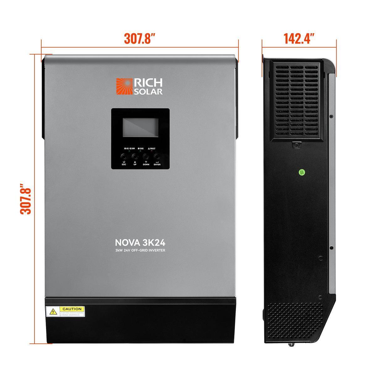 NOVA MAX 3K | 3000 Watt (3kW) 24 Volt Off-Grid Hybrid Solar Inverter | Powerful 3000W 24V Hybrid Inverter for RVs, Trailers, Campers, Vans, Trucks, Overlanders, Boats | #1 Ranked 24V Hybrid Inverter BACKORDER-6