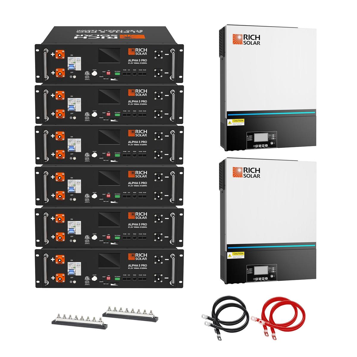 Off-Grid System Kit | 13,000W 120/240V Output, 48VDC(30.72kWh ALPHA 5 PRO Server Lithium Iron Phosphate Battery)-1