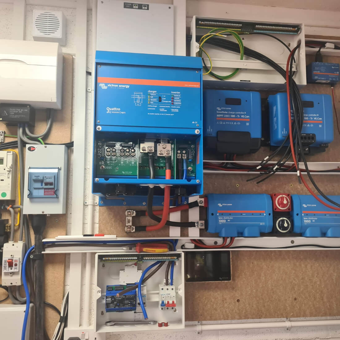 Victron Quattro 12/5000/220-100 120V Inverter Charger with other Item Set Up