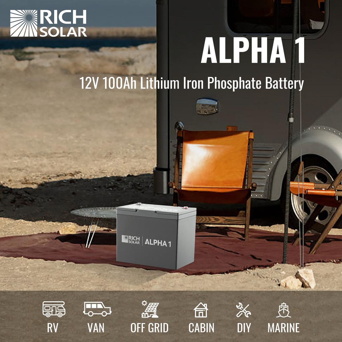 ALPHA 1 | 12V 100Ah LiFePO4 Battery | Powerful 12V Lithium Battery for RVs, Trailers, Vans, Boats, Off-Grid | 5,000 Lifetime Cycles | Bluetooth and Internal Heat Technology-7