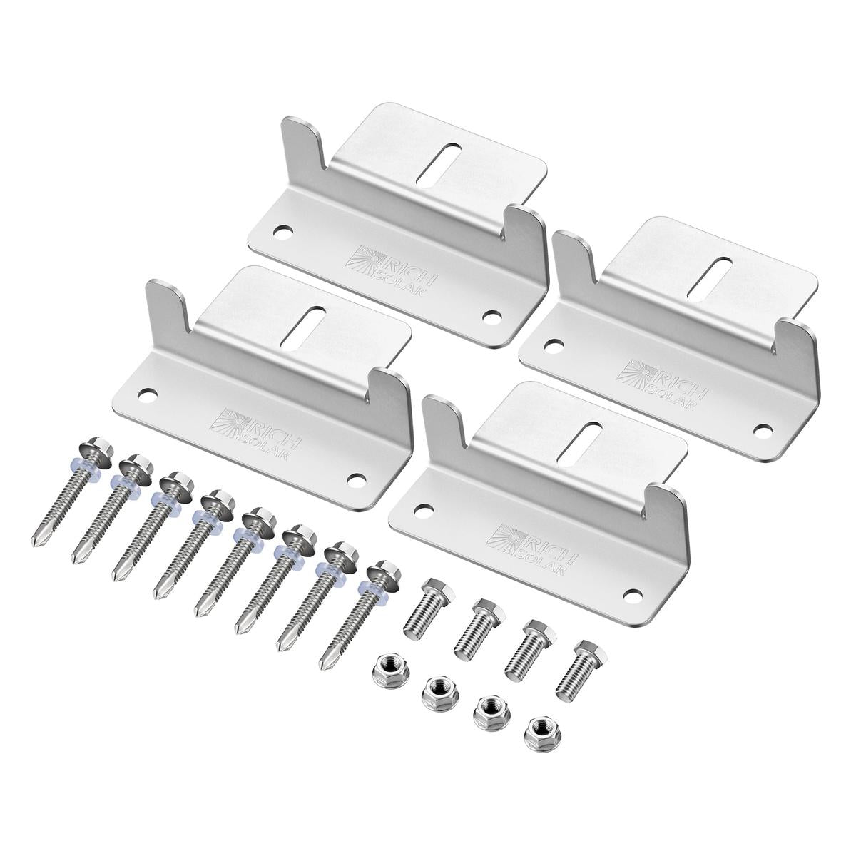 Z-Brackets | Mounting Hardware Z-Brackets with Screws | Designed for RICH SOLAR MEGA Series Solar Panels | Easy to Install-1