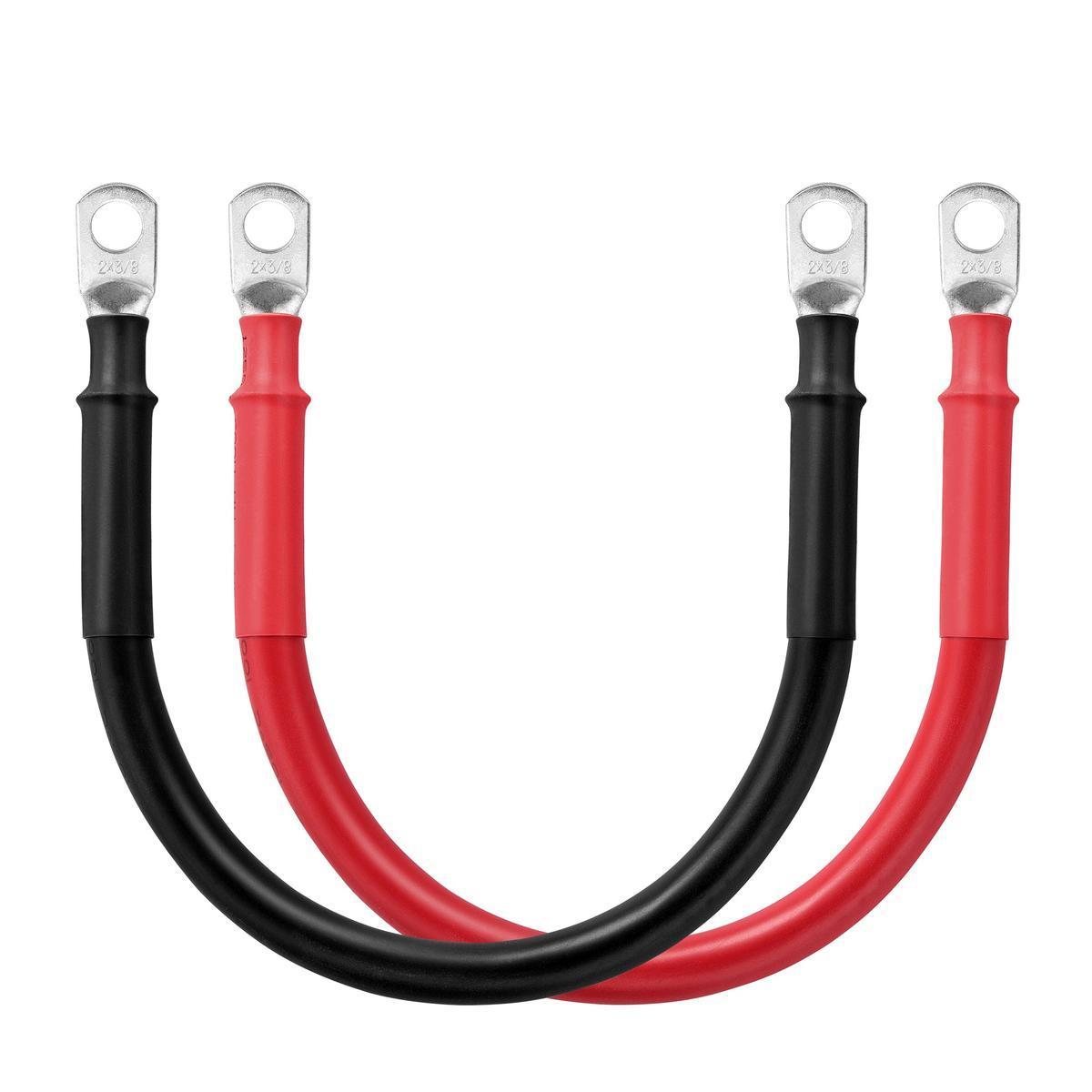 2 Gauge 5/16â€ Battery Cables | Pair of 2AWG Red and Black Pure Copper Inverter Battery Cables with 5/16â€ Lugs | Choose Cable Length: 1ft, 1.5ft, 2ft, 3ft, 4ft, 5ft, 6ft, 8ft, 10ft-3