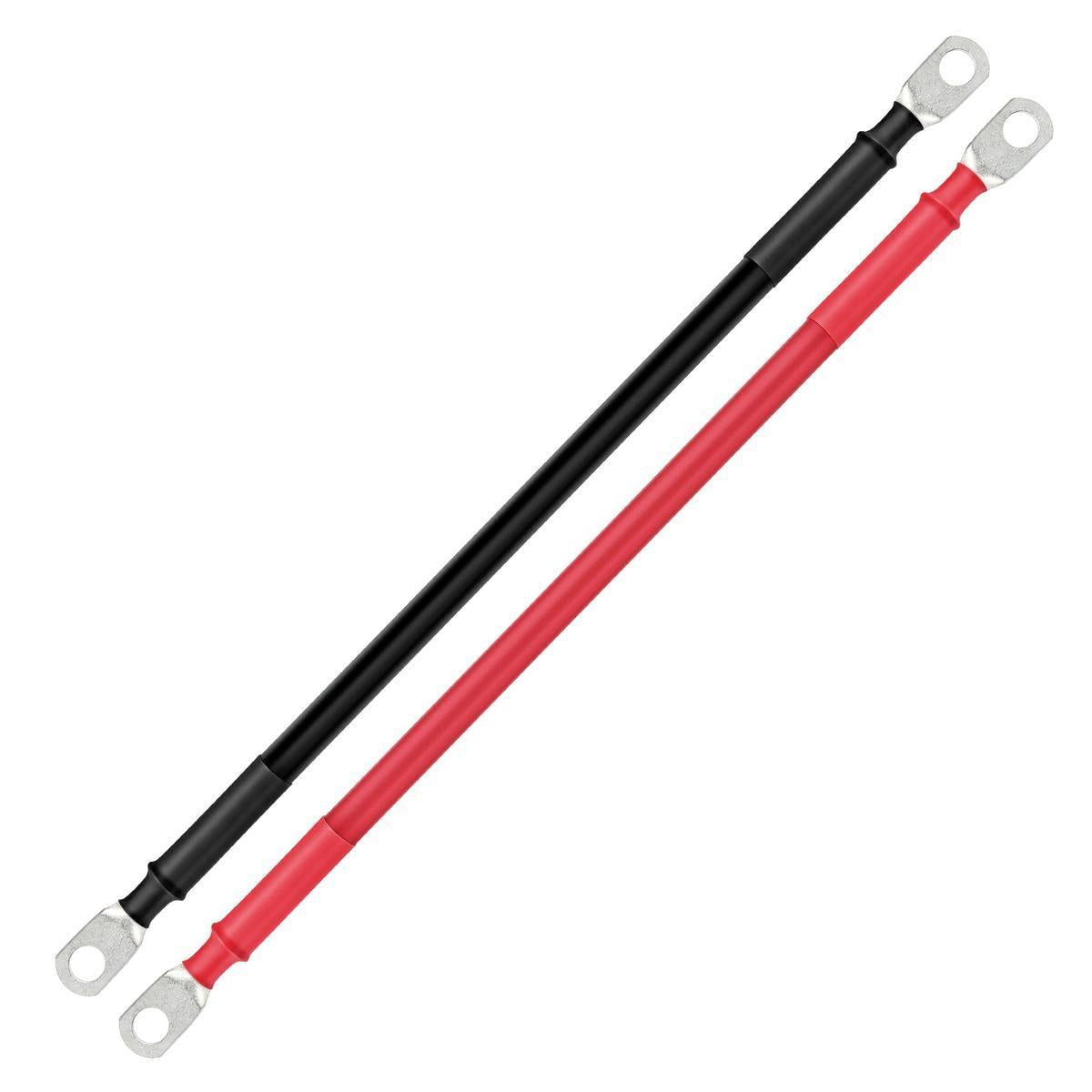 2 Gauge 5/16â€ Battery Cables | Pair of 2AWG Red and Black Pure Copper Inverter Battery Cables with 5/16â€ Lugs | Choose Cable Length: 1ft, 1.5ft, 2ft, 3ft, 4ft, 5ft, 6ft, 8ft, 10ft-2
