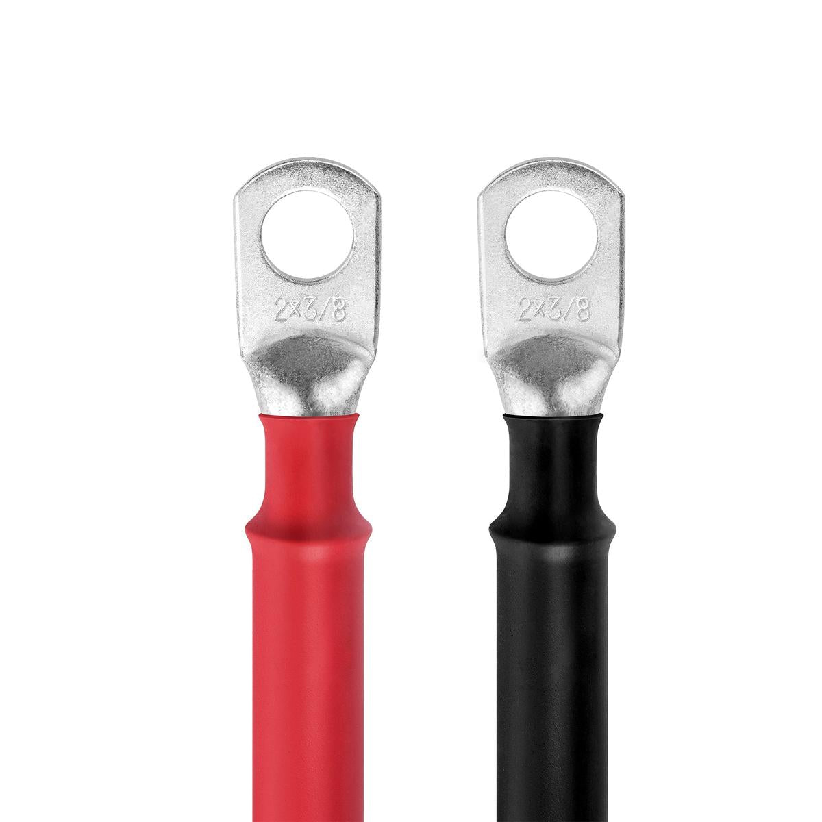 2 Gauge 5/16â€ Battery Cables | Pair of 2AWG Red and Black Pure Copper Inverter Battery Cables with 5/16â€ Lugs | Choose Cable Length: 1ft, 1.5ft, 2ft, 3ft, 4ft, 5ft, 6ft, 8ft, 10ft-4