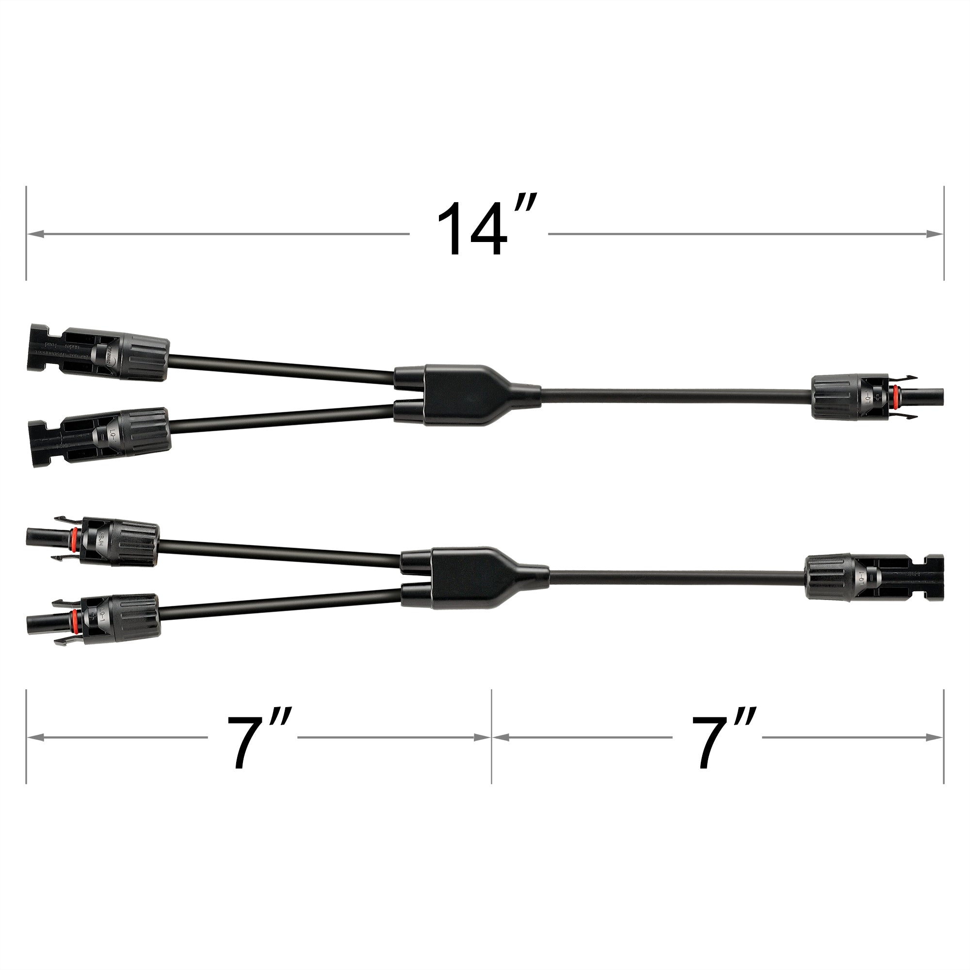 Y Branch 2-to-1 Solar Panel Parallel Adapters | Weatherproof PV Adapters for Solar Connection | Plug and Play