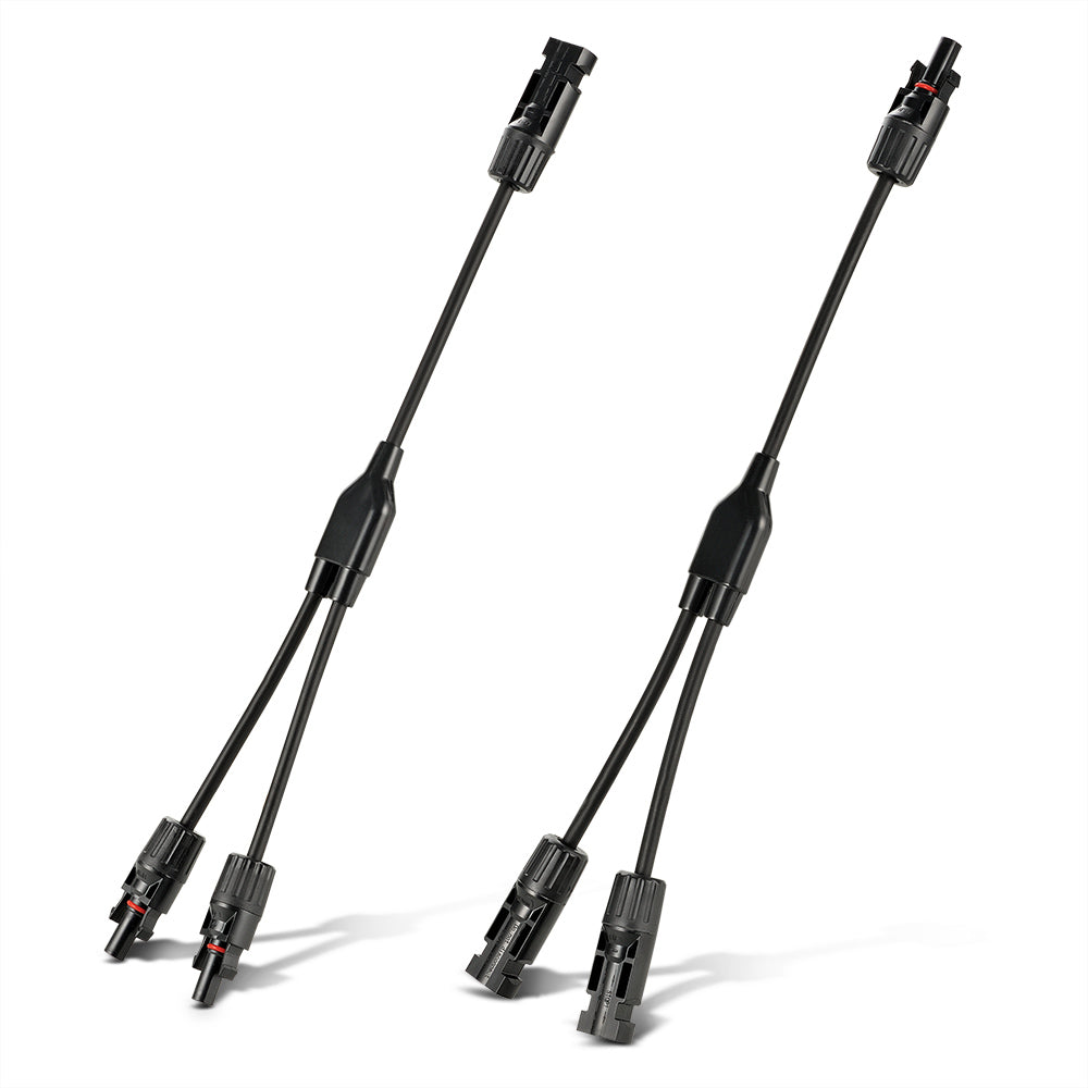 Y Branch 2-to-1 Solar Panel Parallel Adapters | Weatherproof PV Adapters for Solar Connection | Plug and Play