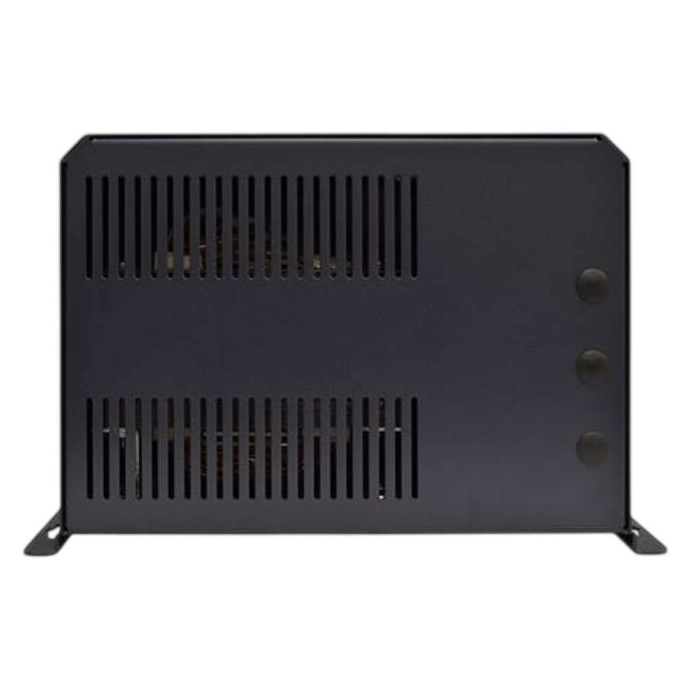 Rear of the Samlex America Evolution Series EVO-3012E 3000 Watts 12VDC Pure Sine Inverter/Charger - Export Version with ventilation slots and mounting feet