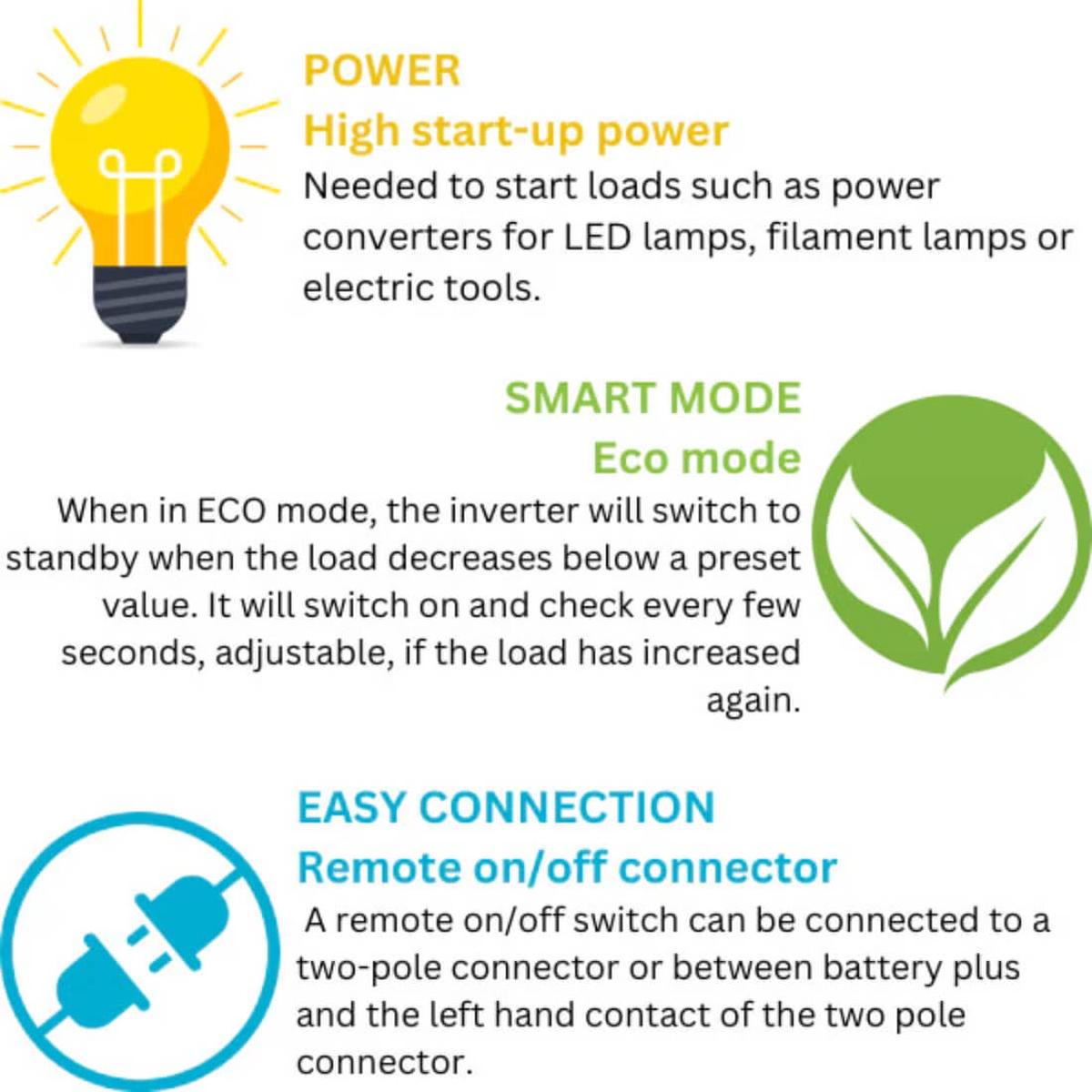 Victron Phoenix 48/1200 VE.Direct NEMA GFCI (UL 458) Inverter - Convenient and Beneficial Features