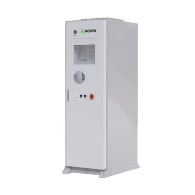 Renon Power ECube 60AP 61kWh Lithium Battery System-ECUBE61K is shown alone against a plain background, presenting its tall white cabinet design with front vents and controls