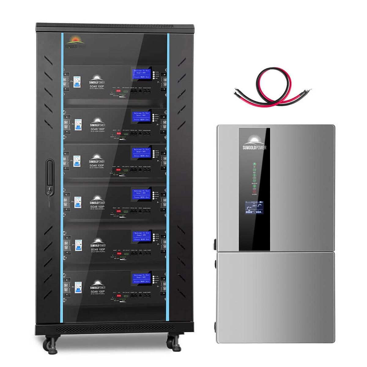 Hybrid Solar Kit 11.4KW 48V Split Phase 30.72KWH Lithium Battery 28 X 440 Watt Solar Panel SGH-11N3E-7