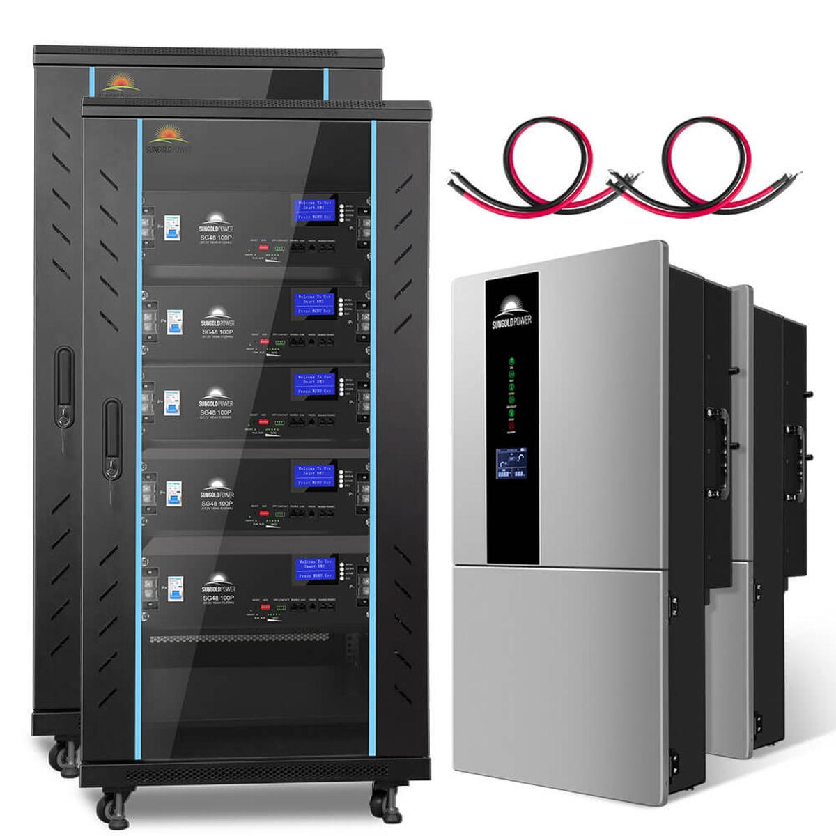 Hybrid Solar Kit 11.4KW 48V Split Phase 51.2 KWH Lithium Battery 36 X 440 Watt Solar Panel SGH-11N5E-7