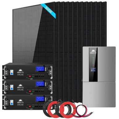 Hybrid Solar Kit 7.6KW 48V Split Phase 15.36KWH/30.72KWH Lithium Battery 415/ 500 Watt Solar Panel SGH-7.6N3E/ SGH-7.6DN6E-1