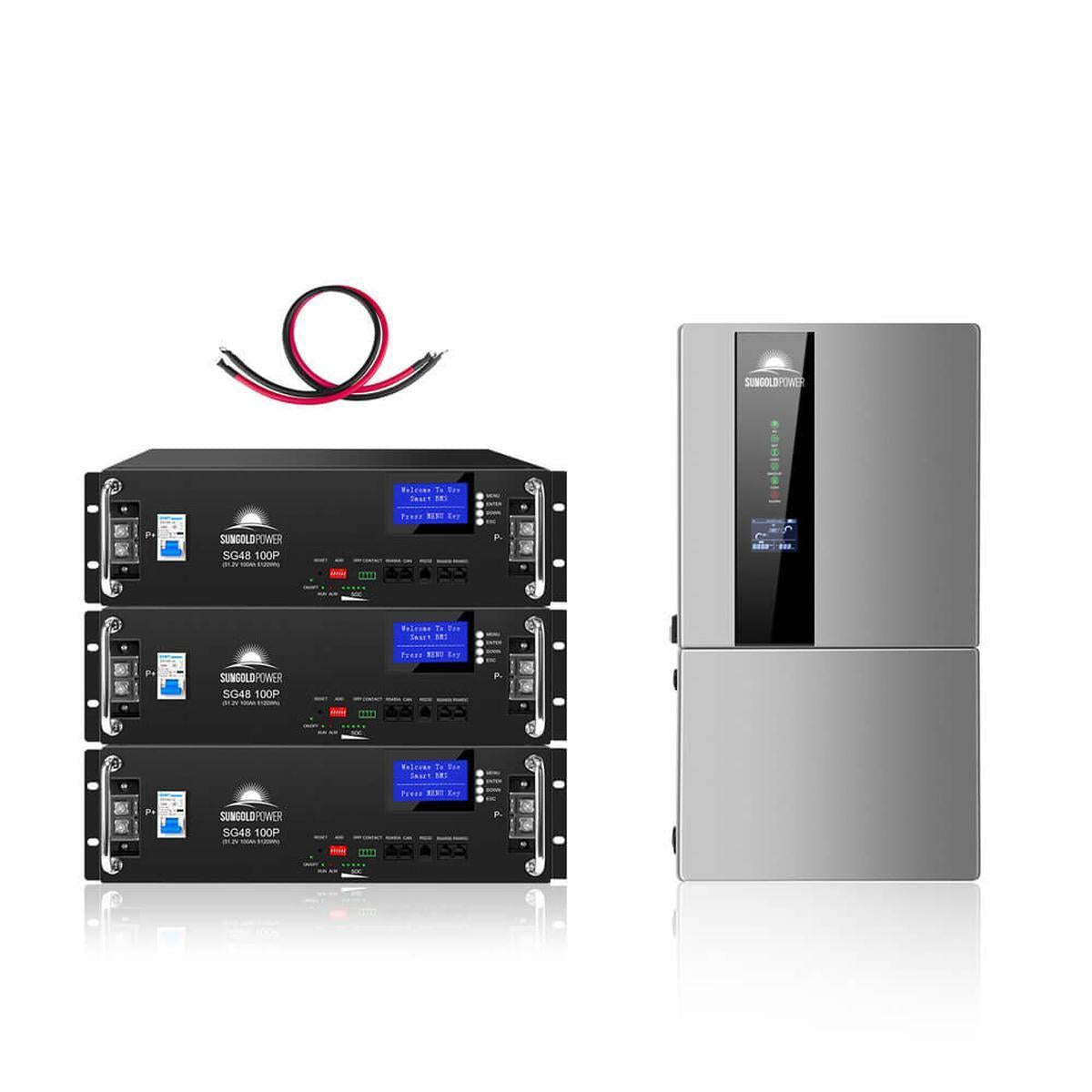 Hybrid Solar Kit 7.6KW 48V Split Phase 15.36KWH/30.72KWH Lithium Battery 415/ 500 Watt Solar Panel SGH-7.6N3E/ SGH-7.6DN6E-10