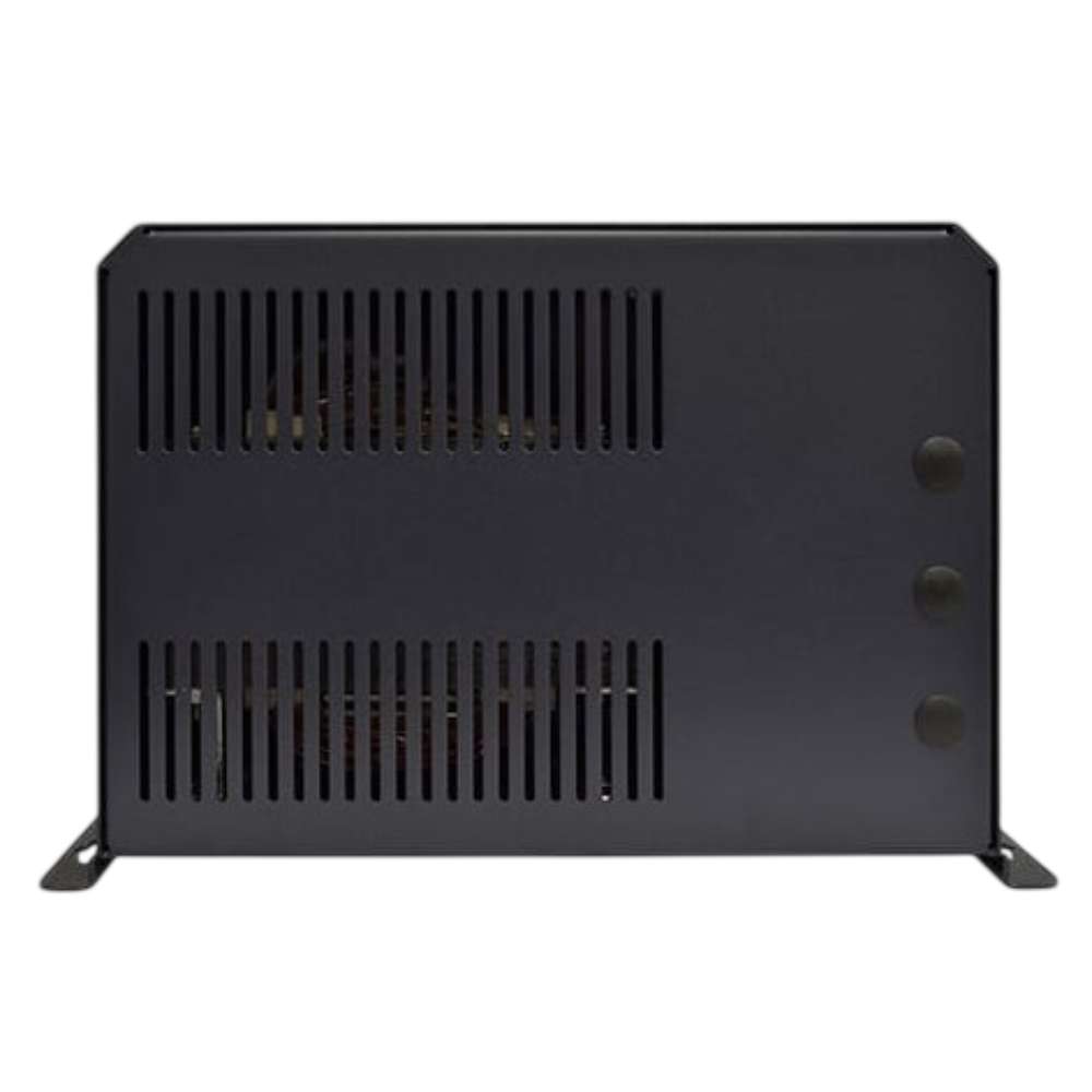 Samlex America Evolution Series EVO-2224E 2200 Watts 24VDC Pure Sine Inverter/Charger - Export Version is shown from the back with ventilation slots and mounting feet